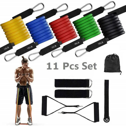 11 In Kit Upgrade Resistance Loop Bands Home Exercise Sports Fitness - Allen-Fitness