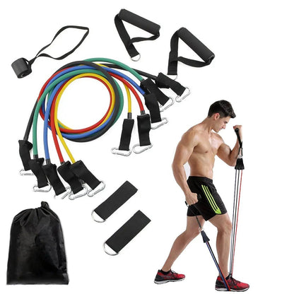 11 Pieces Resistance Bands Set Exercise Bands - Allen-Fitness