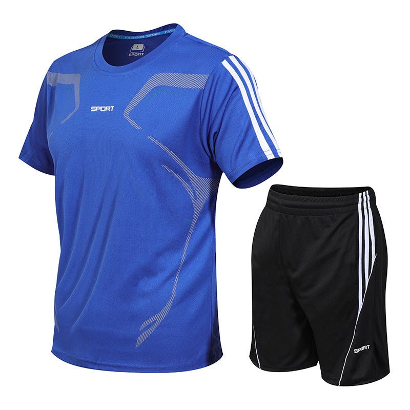 Set Men's Sports Set Fitness Short Sleeve T-Shirt Shorts Light Strong Dry breathable casual short T sportswear - Allen Fitness