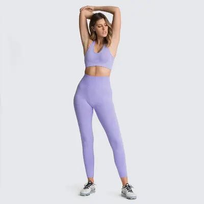 2 piece set 12 colours push up yoga bra high quality high waist leggings set - Allen-Fitness