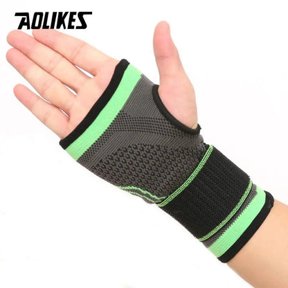 AOLIKES 1PCS High Elastic Bandage Fitness Yoga Hand Palm Brace Wrist Support Crossfit Powerlifting Gym Palm Pad Protector - Allen-Fitness