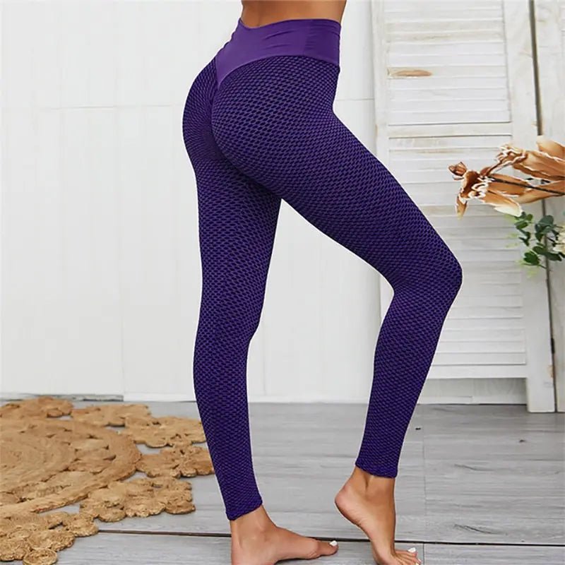 CHRLEISURE Grid Tights Yoga Pants Women Seamless High Waist Leggings Breathable Gym Fitness Push Up Clothing Girl Yoga Pant - Allen-Fitness