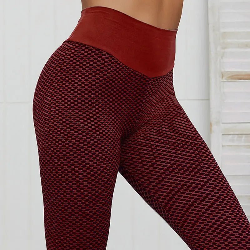 CHRLEISURE Grid Tights Yoga Pants Women Seamless High Waist Leggings Breathable Gym Fitness Push Up Clothing Girl Yoga Pant - Allen-Fitness