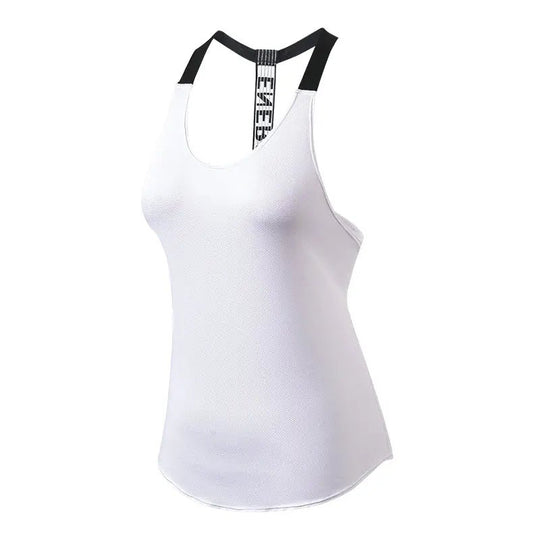 Custom Yoga Top Vest Sports Shirt Women Backless Fitness Running Gym Crop Sleeveless Tank Tops - Allen-Fitness