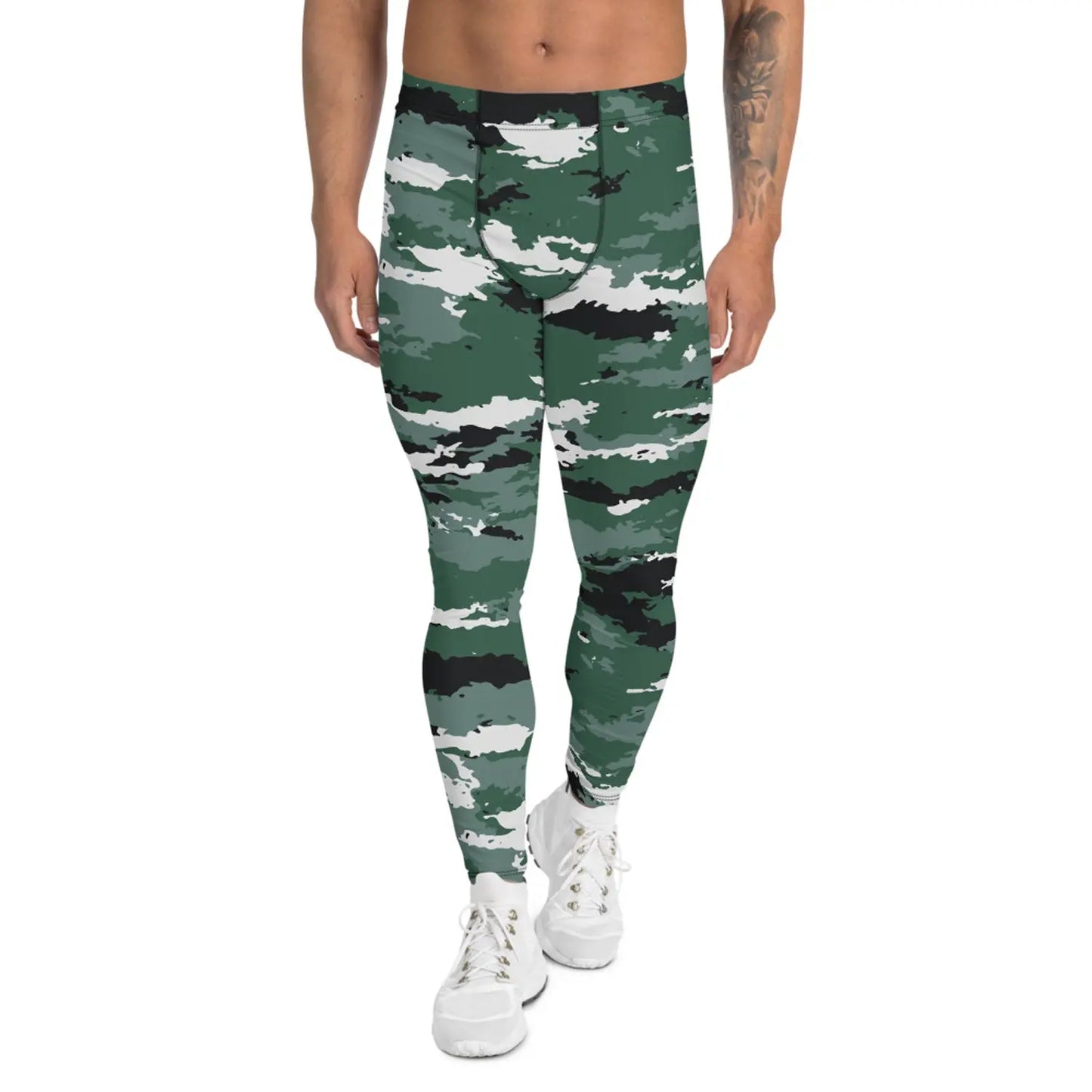 Earth Green Camo Leggings for Men - Allen-Fitness