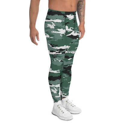 Earth Green Camo Leggings for Men - Allen-Fitness