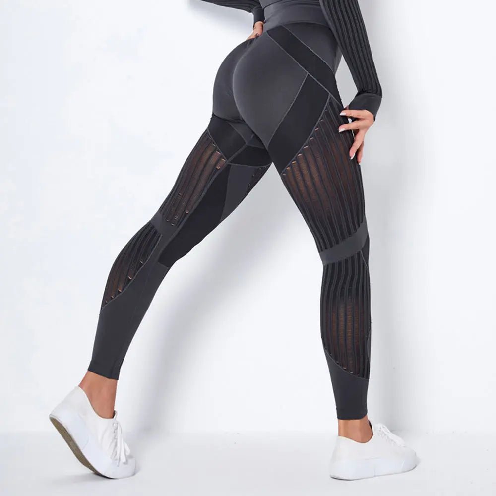 FITTOO Seamless Leggings for Fitness Hollow Out High Waist Workout Gym Sport Leggings Women Push up Leggins Female Pants - Allen-Fitness