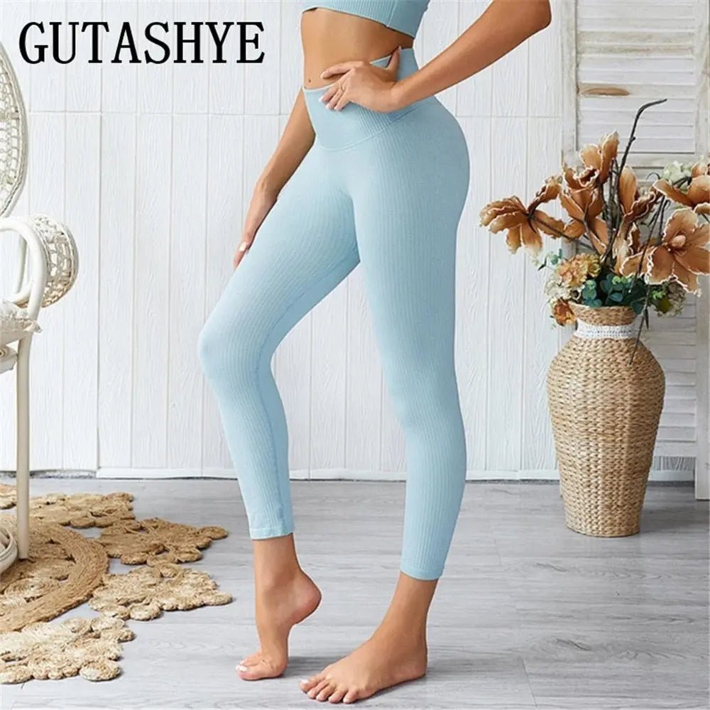 GUTASHYE Seamless Legging Yoga Pants Sports Clothing Solid High Waist Full Length Workout Leggings for Fittness Yoga Leggings - Allen-Fitness