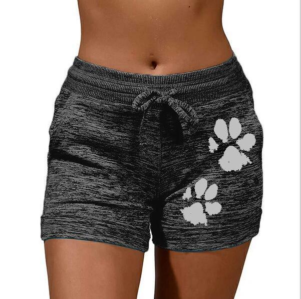 Women Summer Plus Size Shorts Cats Claw Print Drawstring Short Pants Loose Sports Fitness Breathable Shorts - Allen Fitness