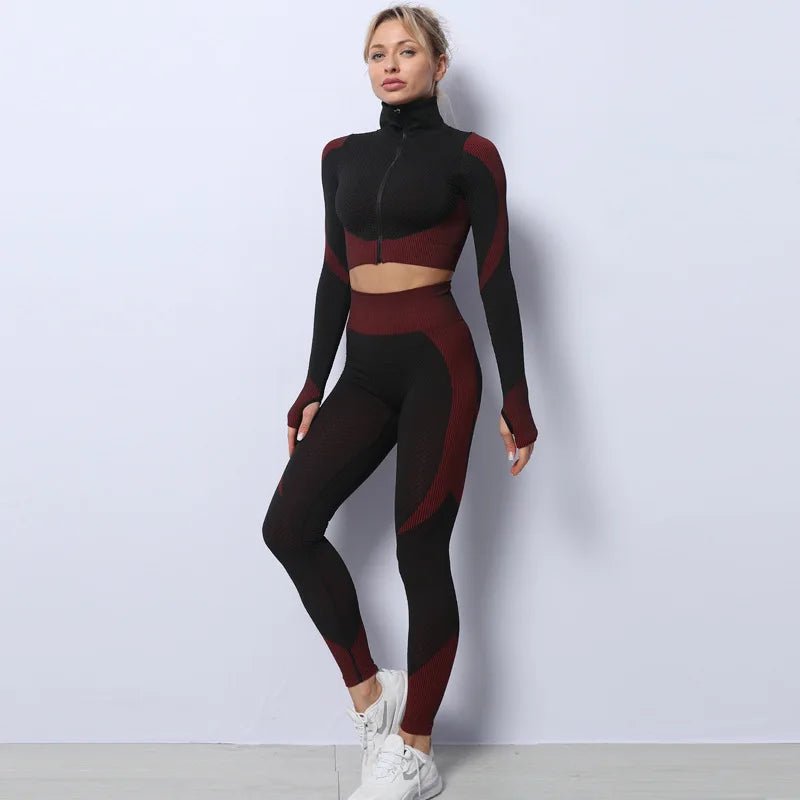 Women Long Sleeve And Pants Leggings Jogger Suit Set Fitness Training Wear Tracksuits Jogger Sweatsuit - Allen Fitness