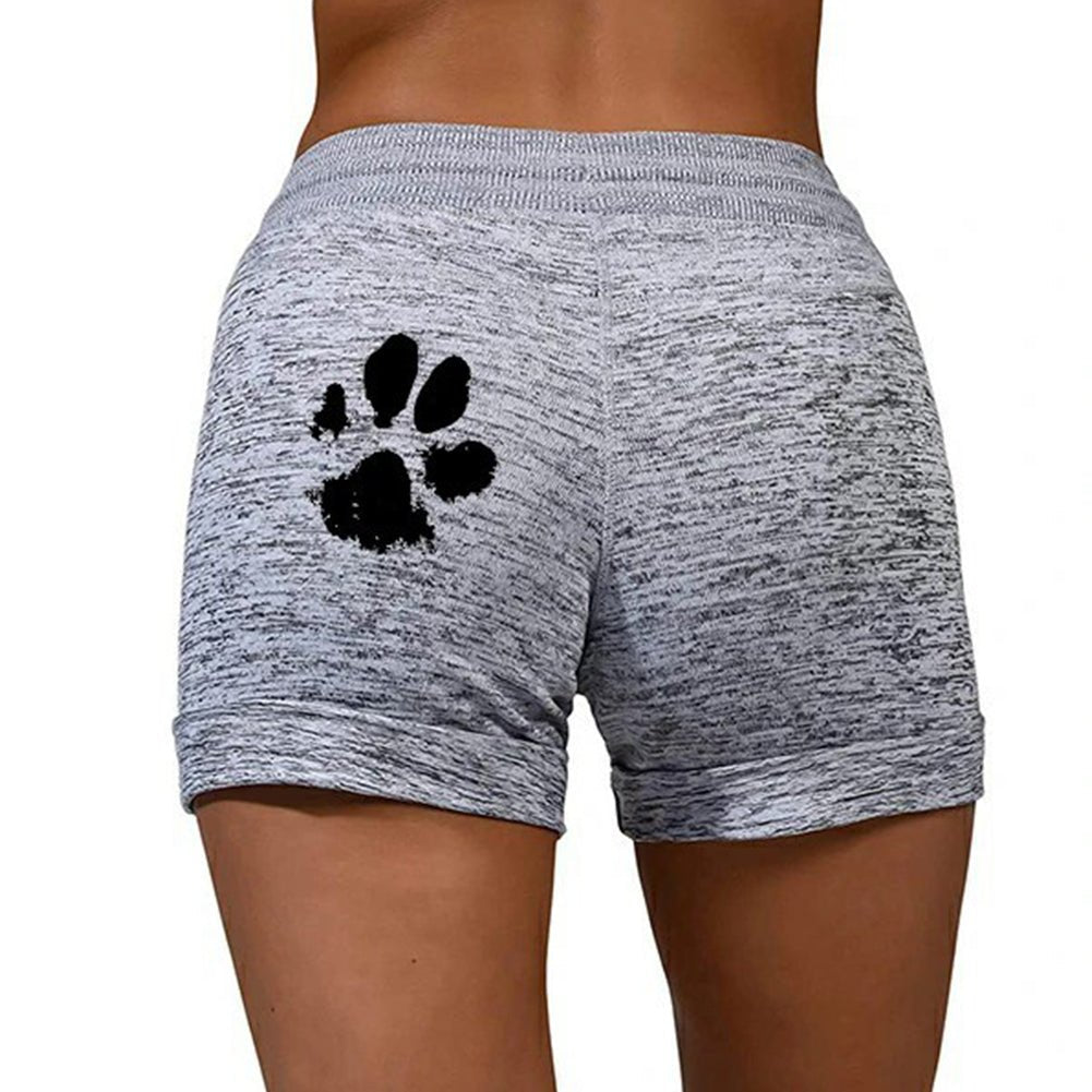 Women Summer Plus Size Shorts Cats Claw Print Drawstring Short Pants Loose Sports Fitness Breathable Shorts - Allen Fitness