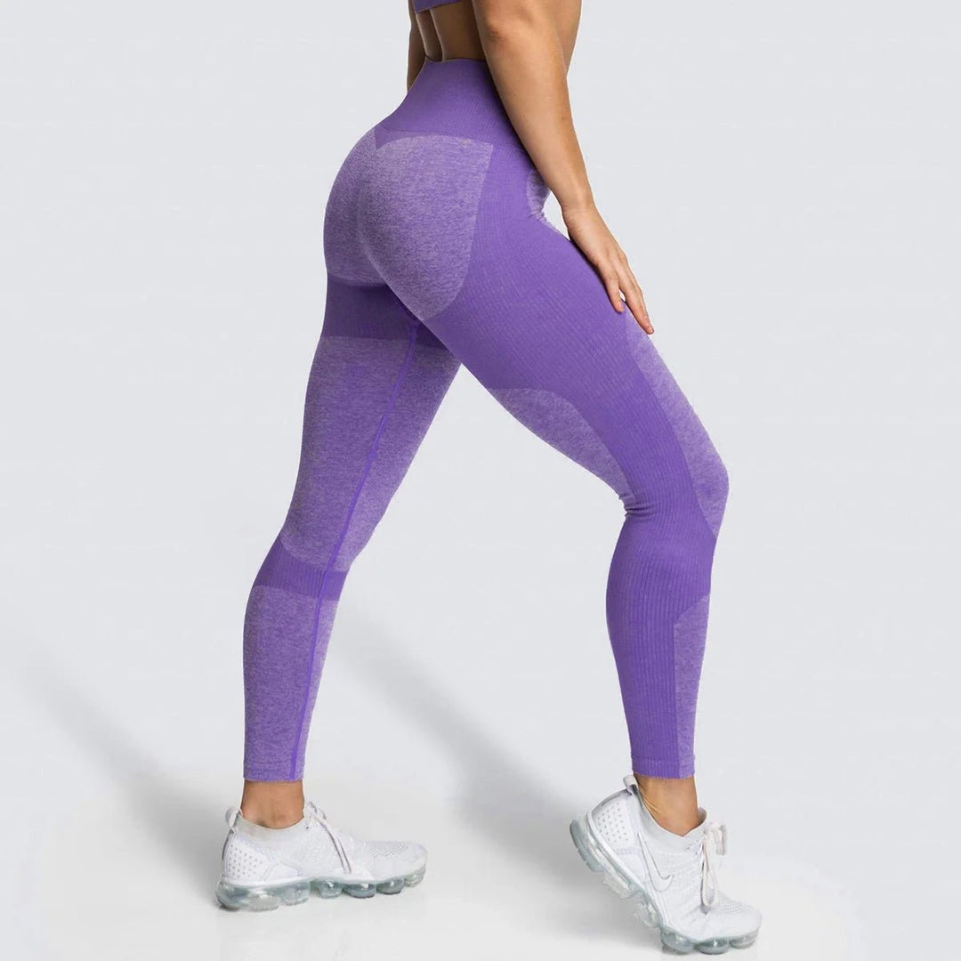 Women 14 Colors Skinny High Elastic Gym High Waist Seamless Scrunch Butt Workout Sports Yoga Leggings - Allen Fitness
