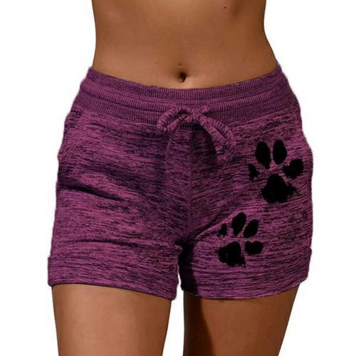 Women Summer Plus Size Shorts Cats Claw Print Drawstring Short Pants Loose Sports Fitness Breathable Shorts - Allen Fitness