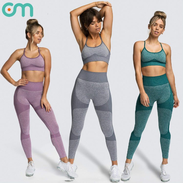 Women seamless plus size fitness wear tights quick dry workout gym sports yoga sets - Allen Fitness