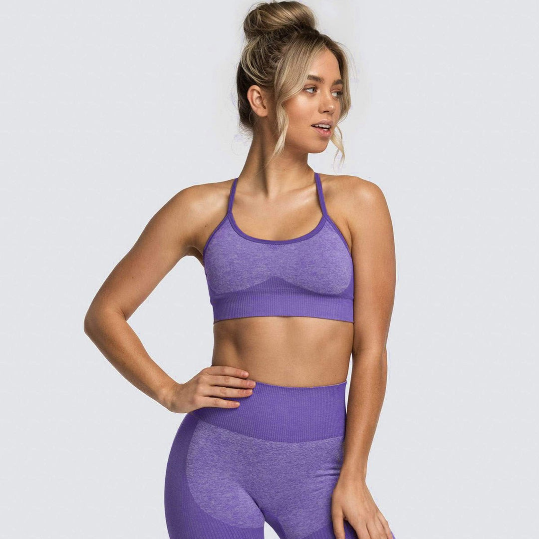 2 Piece Set Women High Quality Breathable Yoga Pant Seamless Activewear Fitness Leggings Yoga Bra Set - Allen Fitness