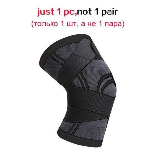 WorthWhile 1PC Sports Kneepad Men Pressurized Elastic Knee Pads Support Fitness Gear Basketball Volleyball Brace Protector - Allen Fitness