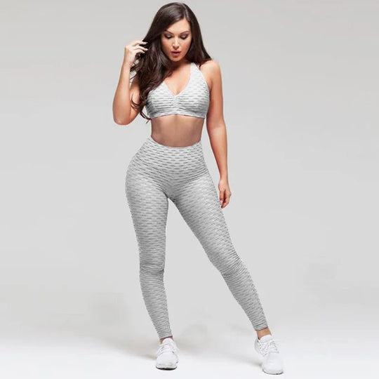 OEM Women's Jacquard Sportswear Activia Fitness Yoga Pants Scrunch Butt Lift Gym Yoga Skinny Tights Leggings For Women - Allen Fitness