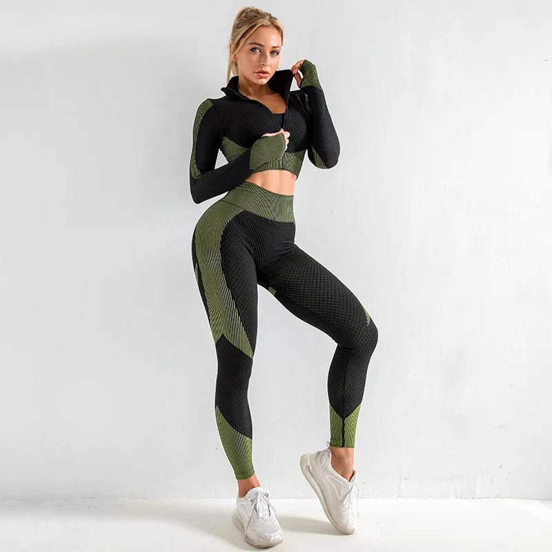 Women Long Sleeve And Pants Leggings Jogger Suit Set Fitness Training Wear Tracksuits Jogger Sweatsuit - Allen Fitness