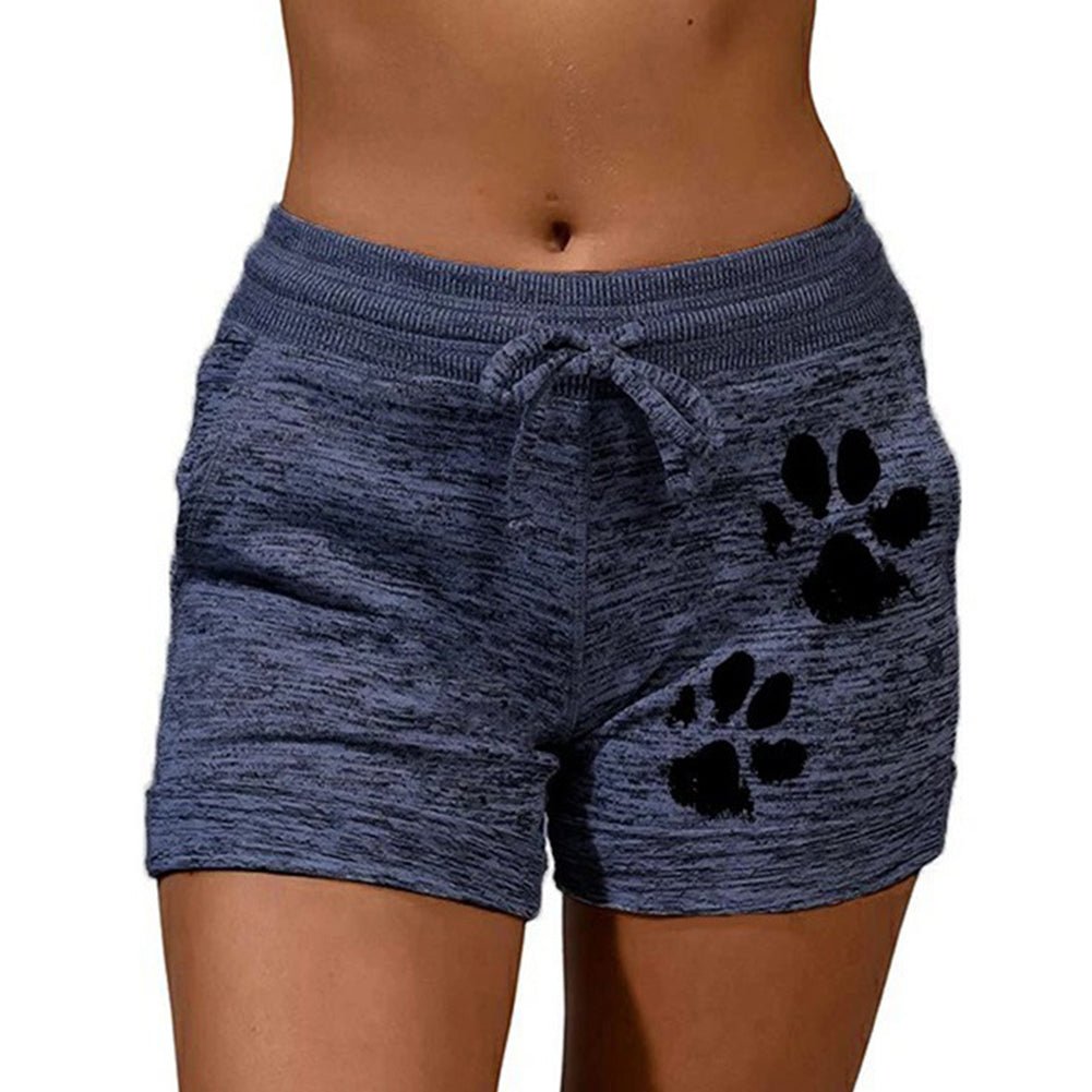 Women Summer Plus Size Shorts Cats Claw Print Drawstring Short Pants Loose Sports Fitness Breathable Shorts - Allen Fitness