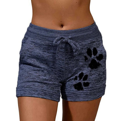 Women Summer Plus Size Shorts Cats Claw Print Drawstring Short Pants Loose Sports Fitness Breathable Shorts - Allen Fitness