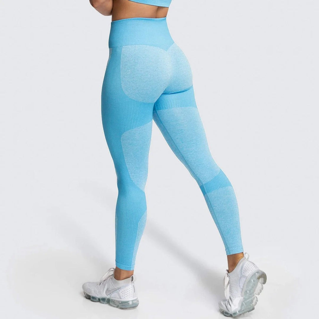 Women 14 Colors Skinny High Elastic Gym High Waist Seamless Scrunch Butt Workout Sports Yoga Leggings - Allen Fitness