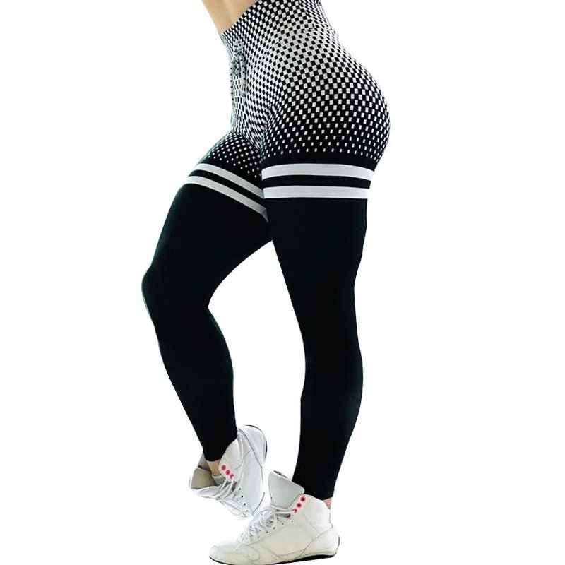 Hot Sale Polyester Stretchy Yoga Pants	Drawstring Women Sports Gym Yoga Wear Digital Printing High Waist Tights Woman Leggings - Allen-Fitness