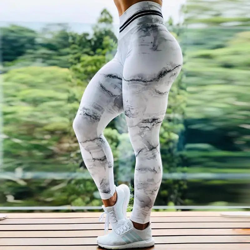 Marble Print Leggings - Allen-Fitness