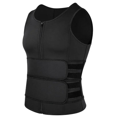 Men Waist Trainer Tank Tops Shapewear Slimming Body Shaper Compression Shirt Underwear for Weight Loss Workout Sauna Sweat Vest - Allen-Fitness