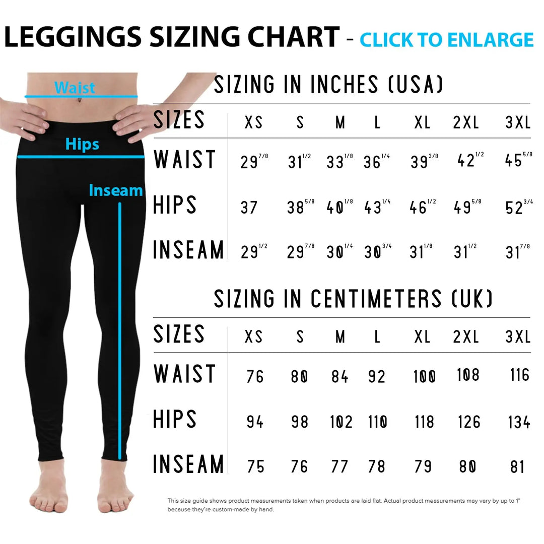 Mens Leggings - Black Leggings with Auto Parts - Allen-Fitness