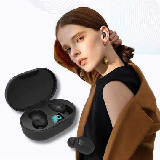 New E6s Smart Digital Display Bluetooth Headset Wireless Sports Mini Headset Stereo in-Ear - Allen-Fitness