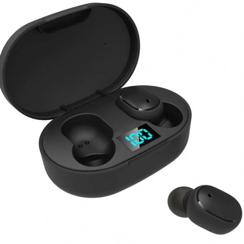 New E6s Smart Digital Display Bluetooth Headset Wireless Sports Mini Headset Stereo in-Ear - Allen-Fitness