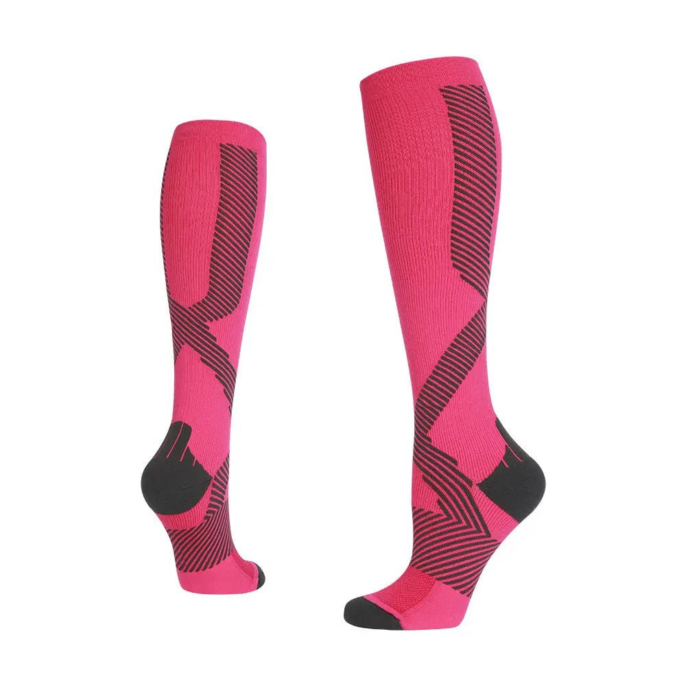 Professional sports compression socks Outdoor Marathon running riding socks calf venous elastic socks long tube stress socks - Allen-Fitness