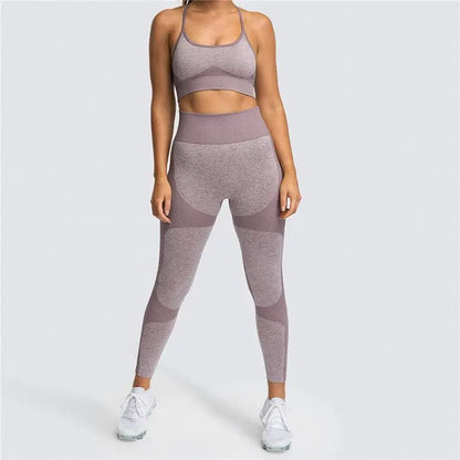 Seamless Sports Bra High Waist Leggings Workout Gym Fitness Running Yoga Sets 2 Piece Set Women - Allen-Fitness