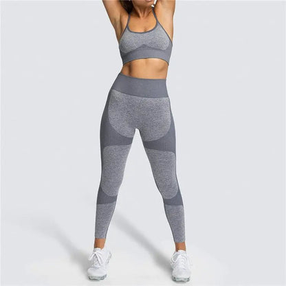 Seamless Sports Bra High Waist Leggings Workout Gym Fitness Running Yoga Sets 2 Piece Set Women - Allen-Fitness