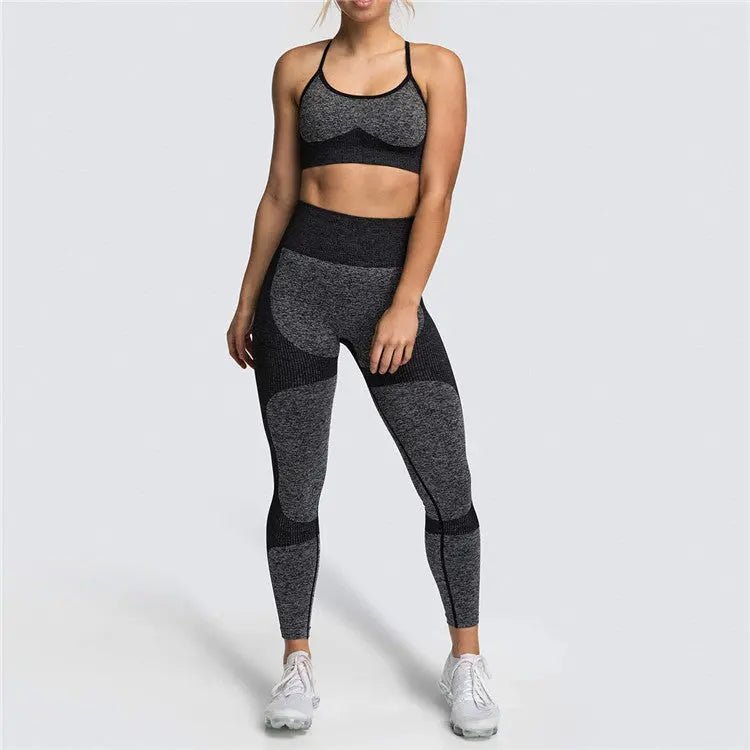 Seamless Sports Bra High Waist Leggings Workout Gym Fitness Running Yoga Sets 2 Piece Set Women - Allen-Fitness