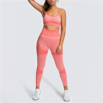 Seamless Sports Bra High Waist Leggings Workout Gym Fitness Running Yoga Sets 2 Piece Set Women - Allen-Fitness