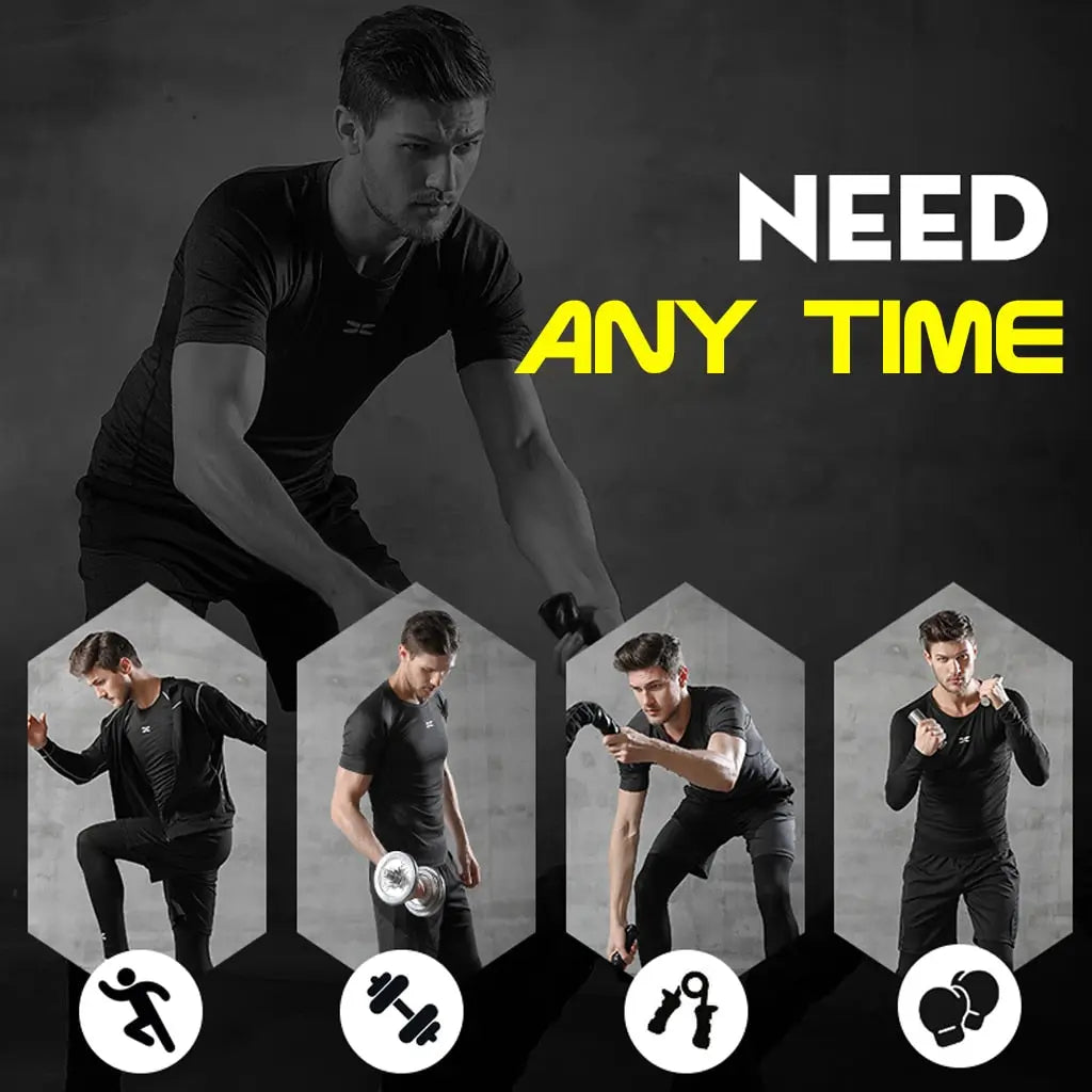 5 Pcs/Set Men&#39;s Tracksuit Gym Fitness Compression Sports Suit Clothes Running Jogging Sport Wear Exercise Workout Tights - Allen-Fitness