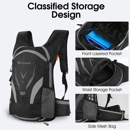 WEST BIKING Bike Bags Portable Waterproof Backpack 10L Cycling Water Bag Outdoor Sport Climbing Hiking Pouch Hydration Backpack - Allen-Fitness