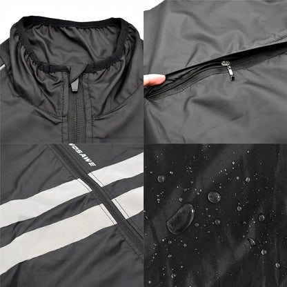 WOSAWE Ultralight Reflective Men&#39;s Cycling Jacket Long Waterproof Windproof Road Mountain Bike MTB Jackets Bicycle Windbreaker - Allen-Fitness