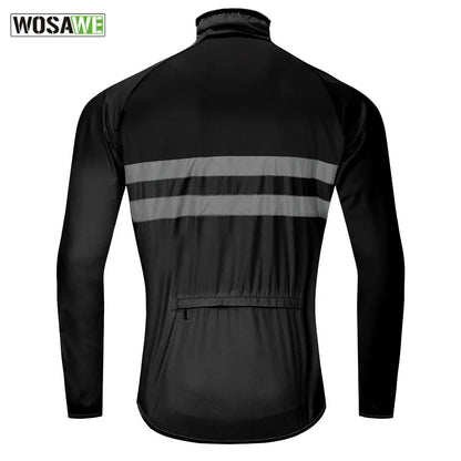 WOSAWE Ultralight Reflective Men&#39;s Cycling Jacket Long Waterproof Windproof Road Mountain Bike MTB Jackets Bicycle Windbreaker - Allen-Fitness