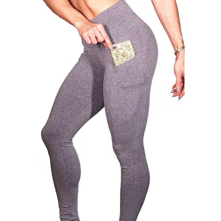 Woman Sports Spandex Yoga Pant Workout Leggings with Pocket. High Waist Yoga Pants - Allen-Fitness