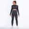 Women High waist Fitness Leggings Sport Set Tracksuit Workout Long Sleeve Seamless Yoga Clothes - Allen-Fitness