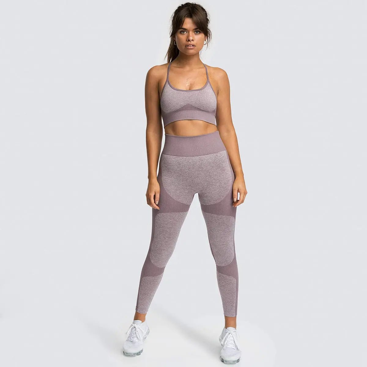 Women Seamless Activewear Fitness Gym Wear Sportswear Crop Top Leggings Yoga bra Set - Allen-Fitness