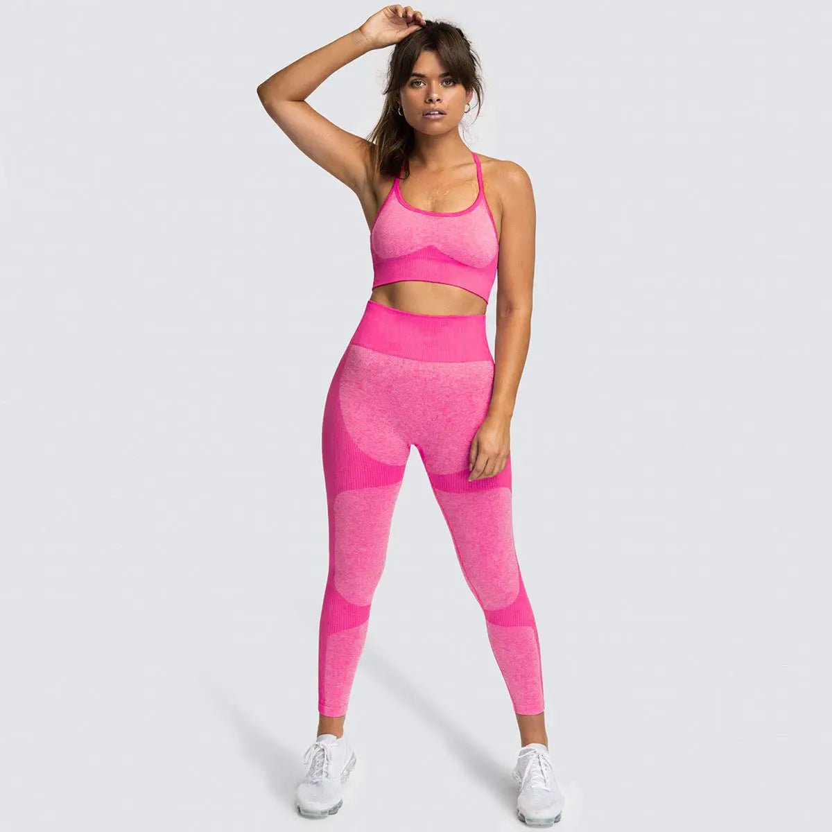 Women Seamless Activewear Fitness Gym Wear Sportswear Crop Top Leggings Yoga bra Set - Allen-Fitness