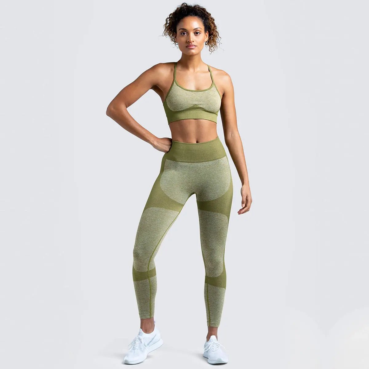 Women Seamless Activewear Fitness Gym Wear Sportswear Crop Top Leggings Yoga bra Set - Allen-Fitness