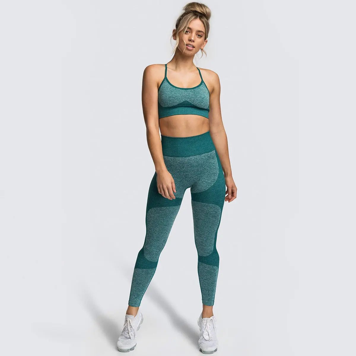 Women Seamless Activewear Fitness Gym Wear Sportswear Crop Top Leggings Yoga bra Set - Allen-Fitness