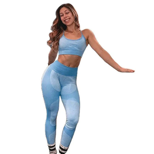 Women nylon gym wear fitness seamless sport yoga sets - Allen-Fitness