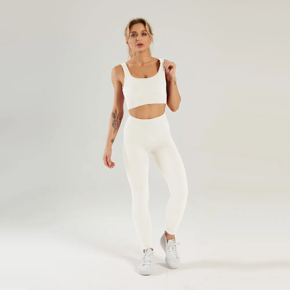 Women workout pants suit sports apparel, women & yoga clothing, and home wear clothes. Activewear seamless yoga gym fitness set - Allen-Fitness