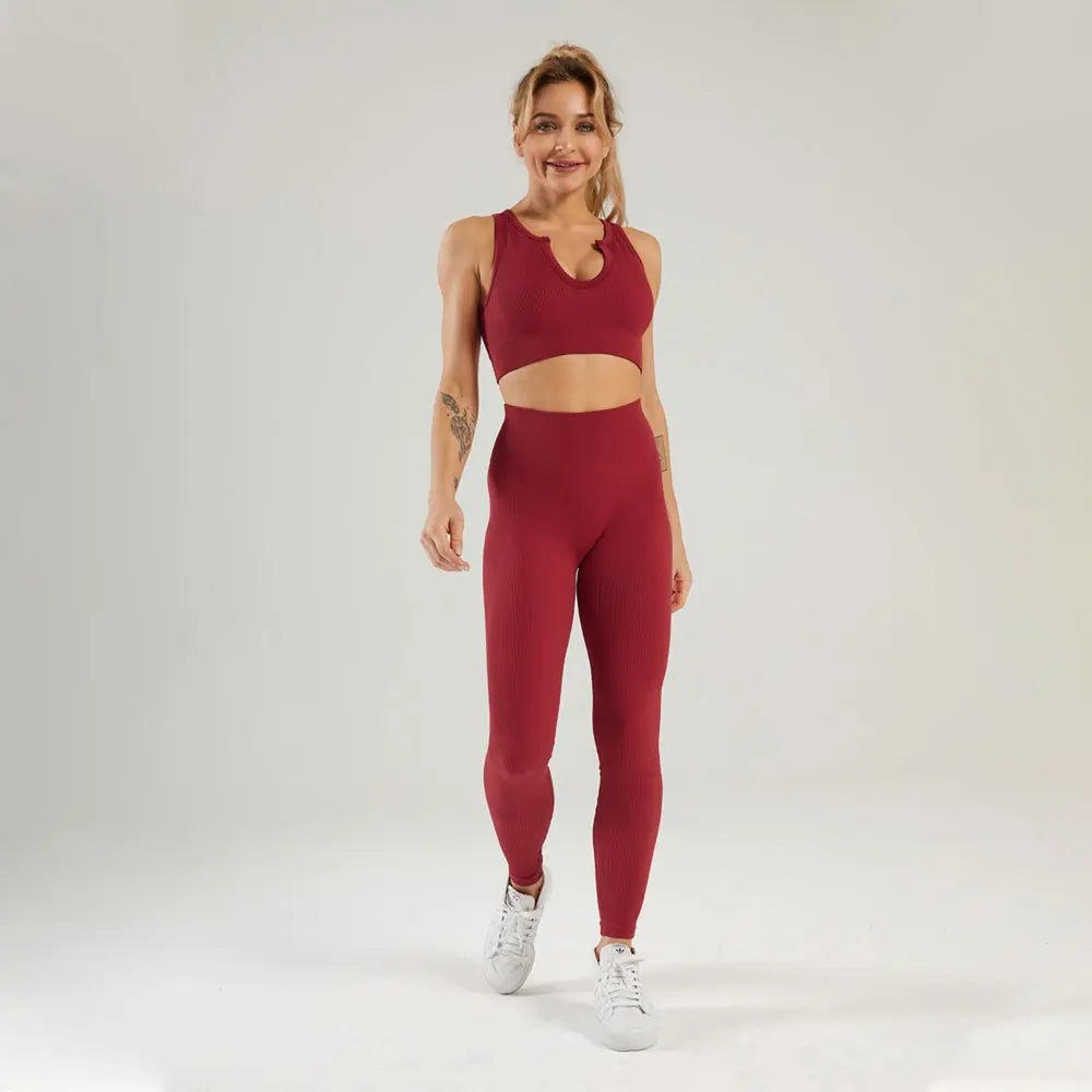 Women workout pants suit sports apparel, women & yoga clothing, and home wear clothes. Activewear seamless yoga gym fitness set - Allen-Fitness