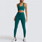 Womens Athletic Fitness Clothing Gym Sports Wear Workout Crop Top Yoga Apparel 2 Piece Set Women - Allen-Fitness